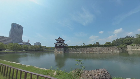 RehaVRコンテンツ 広島城周辺を散策のVR散歩イメージ