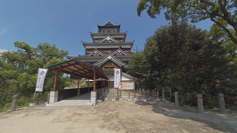 RehaVRコンテンツ 広島城に向かって散歩のVR散歩イメージ