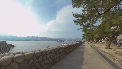 RehaVRコンテンツ 宮島を散策 その8のVR散歩イメージ