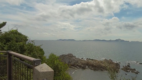 RehaVRコンテンツ 瀬戸内海を一望する散歩道のVR散歩イメージ