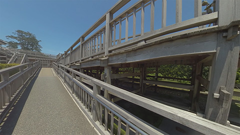 RehaVRコンテンツ 金沢城址の展望台にのぼるのVR散歩イメージ