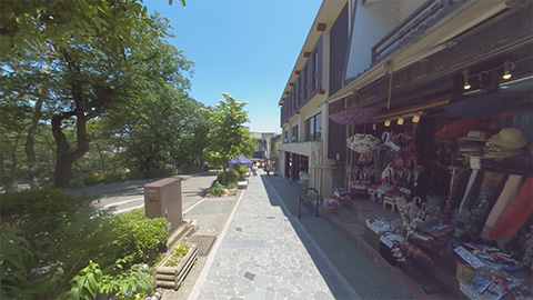 RehaVRコンテンツ 兼六園前のお土産物通りを散歩のVR散歩イメージ