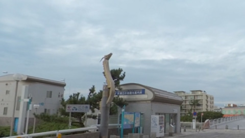 RehaVRコンテンツ 江ノ電江ノ島駅から橋の麓まで散歩のVR散歩イメージ