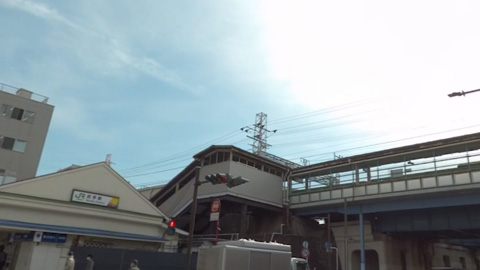 RehaVRコンテンツ 尻手駅までの戻り道のVR散歩イメージ