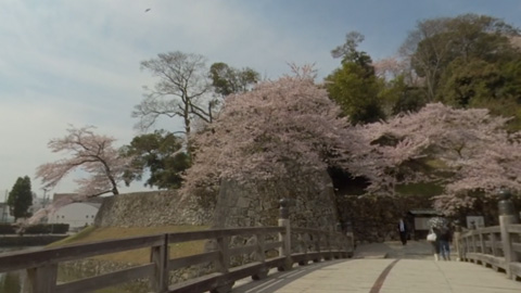 RehaVRコンテンツ 彦根城のお堀を歩く その2のVR散歩イメージ