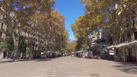 RehaVRコンテンツ カタルーニャ広場への道 その2のVR散歩イメージ