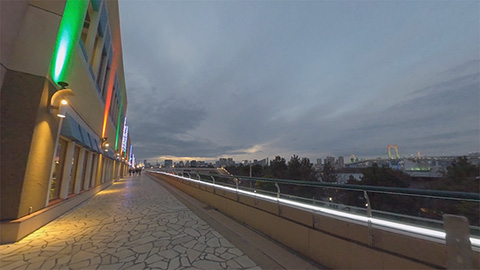RehaVRコンテンツ 夕方のお台場散歩のVR散歩イメージ