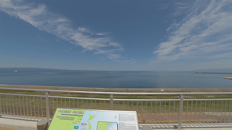 RehaVRコンテンツ 海王丸パーク展望台から日本海を見るのVR散歩イメージ