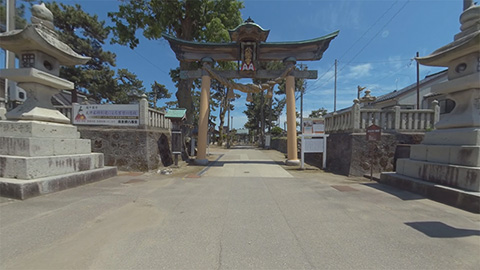 RehaVRコンテンツ 放生津八幡宮周辺を散策するのVR散歩イメージ
