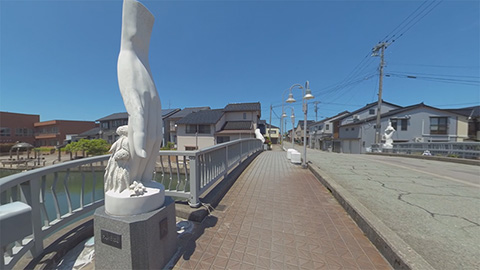 RehaVRコンテンツ 内川遊歩道 山王橋を歩くのVR散歩イメージ