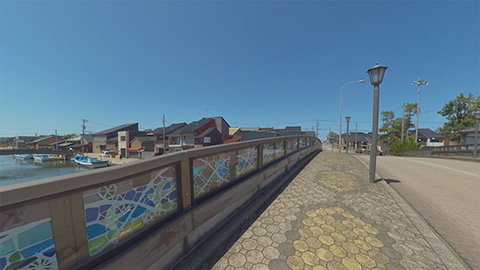 RehaVRコンテンツ 内川遊歩道沿いを歩くのVR散歩イメージ