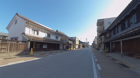 RehaVRコンテンツ 高岡市のレンガ造りの町散歩 その1のVR散歩イメージ